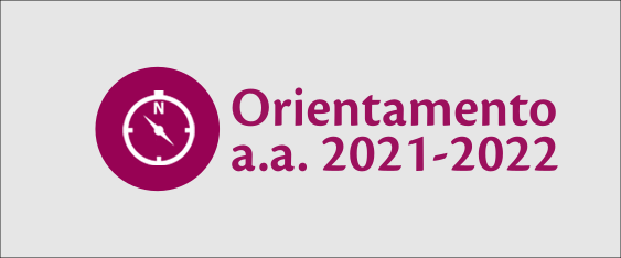 Immagine con icona di una bussola e scritta "Orientamento a.a. 2021-2022"